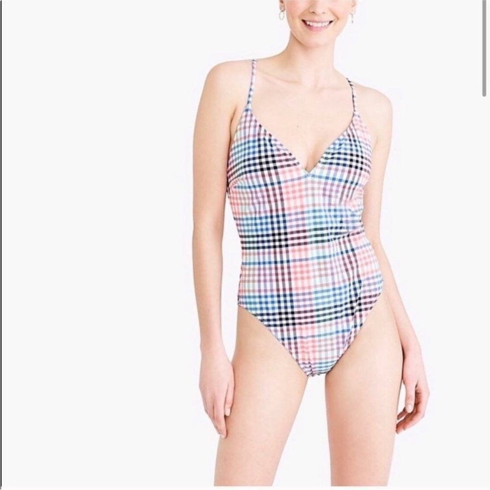 J.Crew Plaid One-Piece Swimsuit